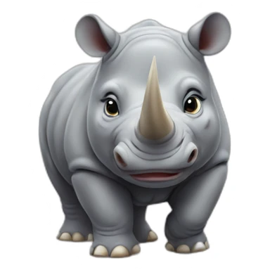Cute little chubby Rhino sticker