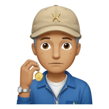 Poor homelass man with a rolex and a coinbase support shirt and cap sticker