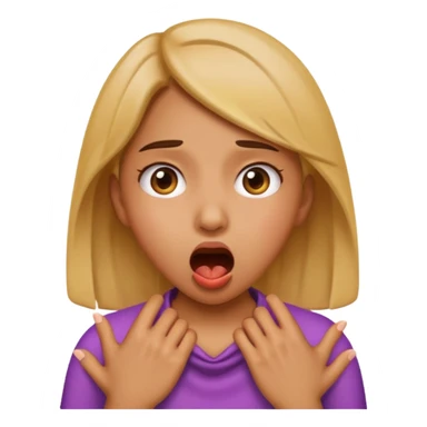 the girl emoji doing the choking emote sticker