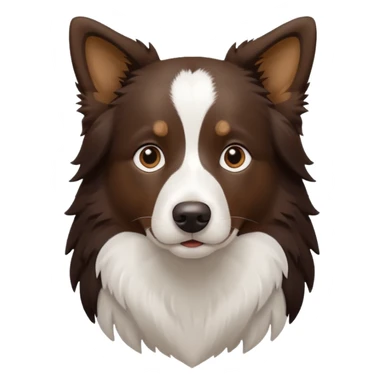 Border collie de cuerpo café oscuro y pecho blanco  sticker
