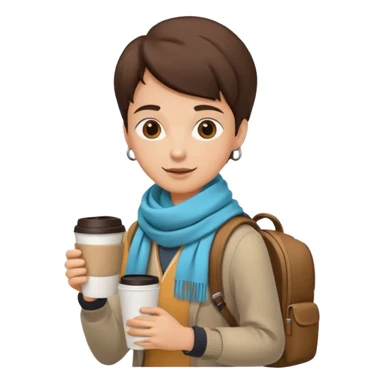stylish traveler with coffee cup on hand sticker