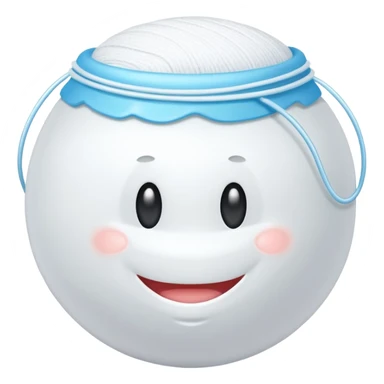 Ball of white dental floss  sticker