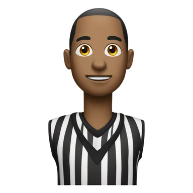 Basketball referee with a zebra face sticker
