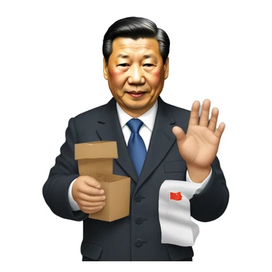 Xi Jinping tient un conteneur dans ses mains sticker
