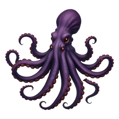 Create a single emoji of a Kraken in full body, shown at a slight side angle in a natural, characteristic pose. stylized like an emoji, but clearly recognizable.  sticker