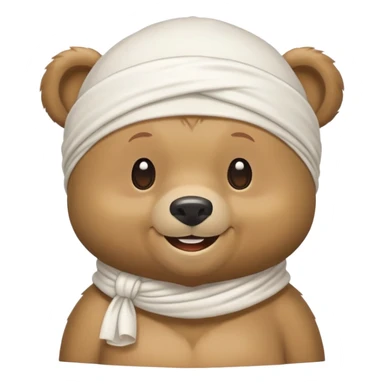 Cartoon bear with a white durag tied around its head sticker