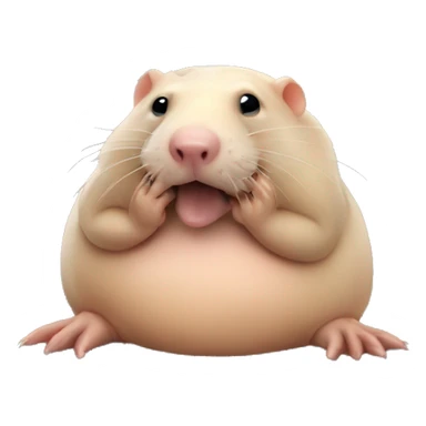 Fat naked mole rat smoking sticker