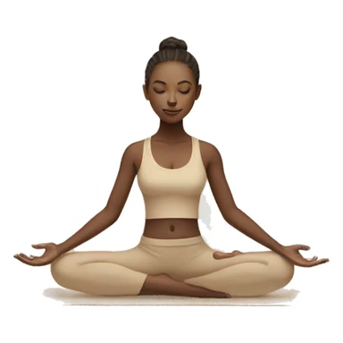 Girl doing yoga in beige tones  sticker