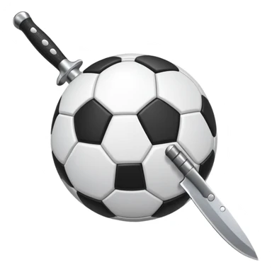 knife stuck in a soccer ball sticker