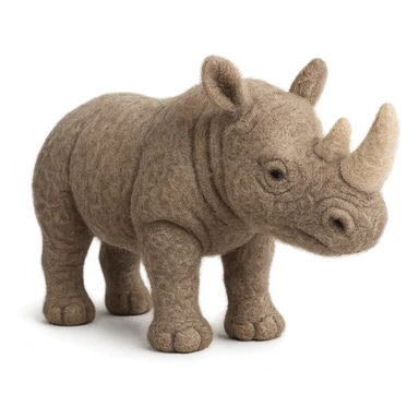 felted wool rhinoceros  sticker