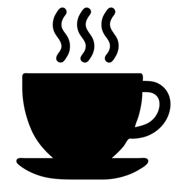 simple coffee cup icon with steam sticker