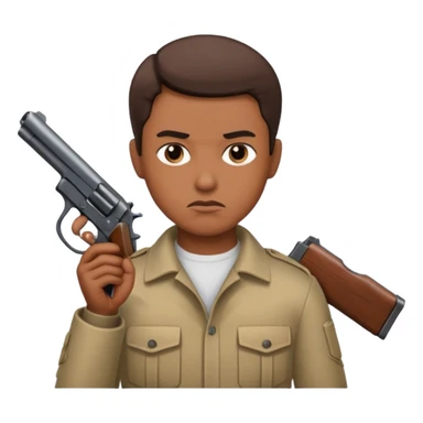 Person with gun sticker