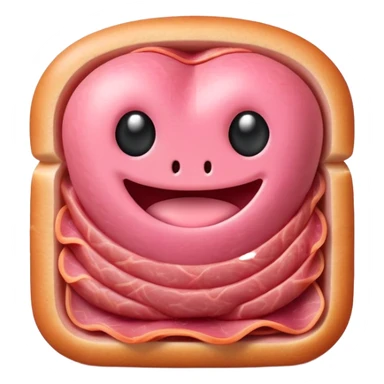 cute alien made of SPAM MEAT sticker