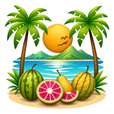 tropical jungle fruit landscape sticker