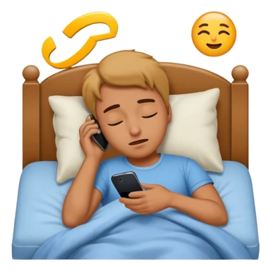Falling asleep on the phone in bed sticker