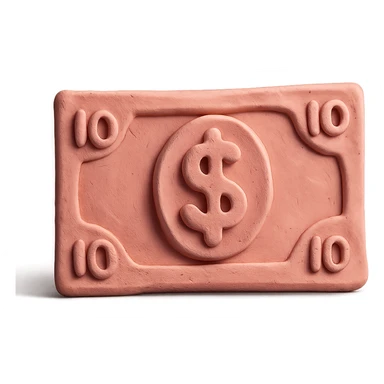 claymation style pink cash sticker