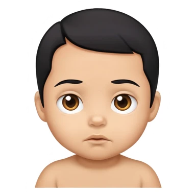 Judgmental baby with black hair and tan skin sticker