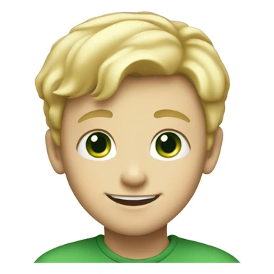 Smiling blonde boy with green eyes sticker