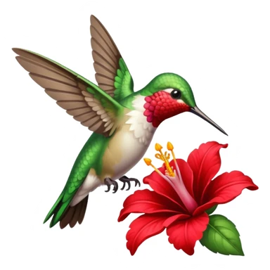 hummingbird drinking nectar from flower sticker