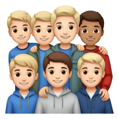 boys smiling in casual wear sticker