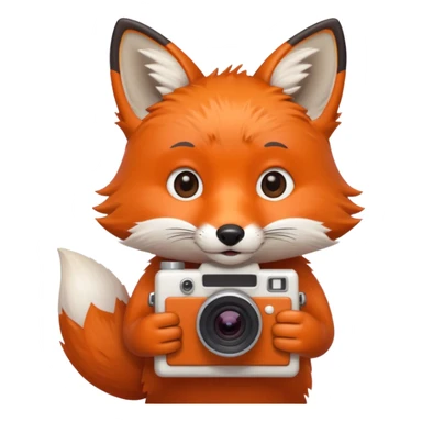 red fox white camera sticker