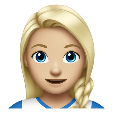 girl playing soccer blonde blue eyes sticker