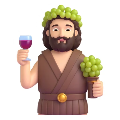 Bacchus Roman god of wine with grapes and wine cup sticker