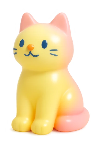 a cat vinyl figure style sticker