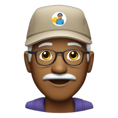 activist grandfather with cap sticker