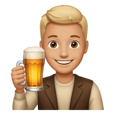 Emoji con cerveza en la mano sticker