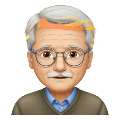 una imagen de un abuelo de 63 años con gafas sticker