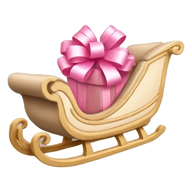 Beige sleigh with pink bows in detail sticker
