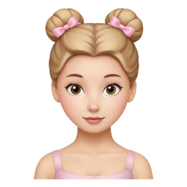 white girl with a ballet bun sticker
