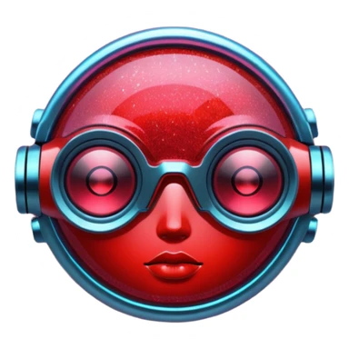 red glitter cyberpunk sticker