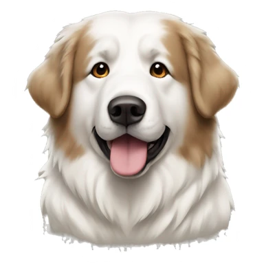 Great Pyrenees with brown sticker