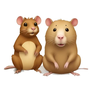 rat sitting next to a capybara bear sticker