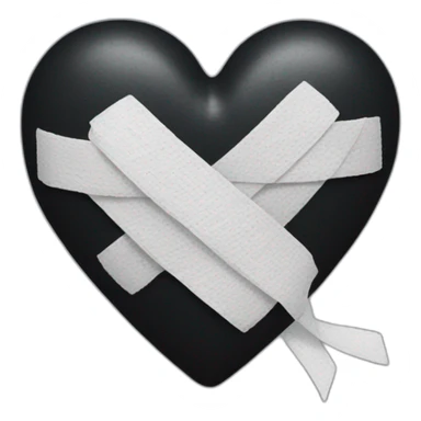 Black heart' with bandage  sticker