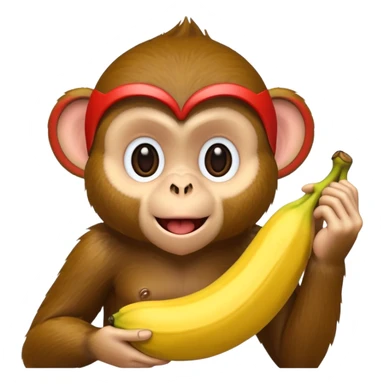 monkey eating banana sticker