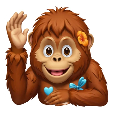 orangutang blowing kiss sticker