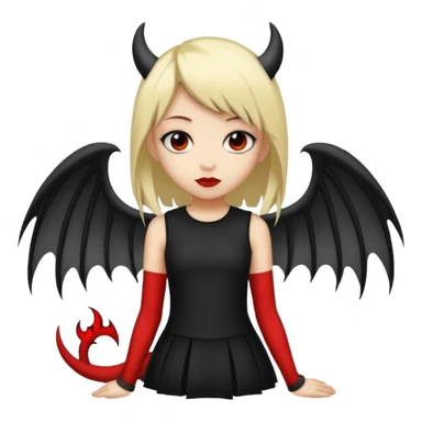 A black and blonde haired girl with a devils wing and tail and she's emo sticker