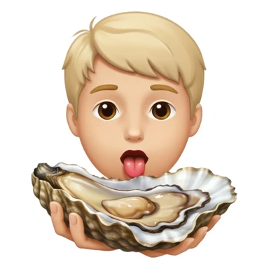 White Person licking an oyster  sticker