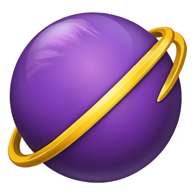 Purple planet with yellow rings. sticker