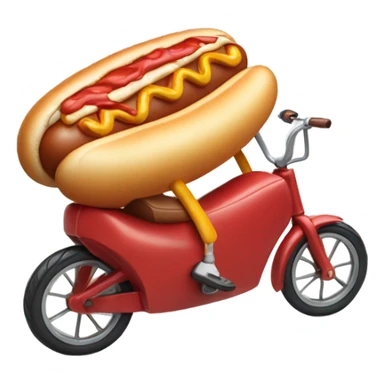 A hotdog riding a bicycle sticker