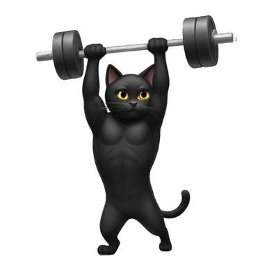 Black cat lifting weights sticker