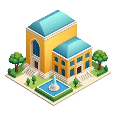 Isometric art museum sticker