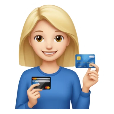 girl with credit card sticker