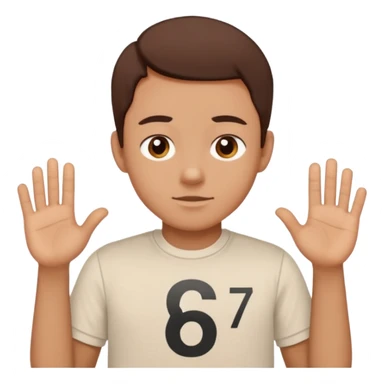 emoji de el famoso meme "six seven(6,7)" sticker