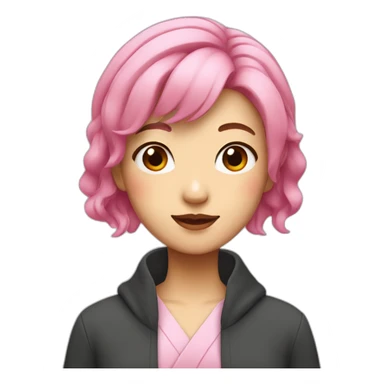 japanese woman with pink hair sticker