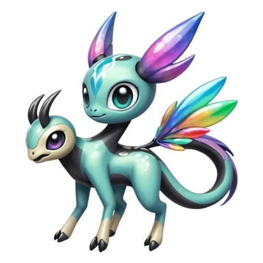 Colorful Shiny Edgy Cool Badass Painted Splashed Exotic Meloetta-Palkia-Venom-Stitch-Fakémon-creature-hybrid sticker