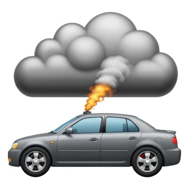 smoke coming out of a car silencer  sticker